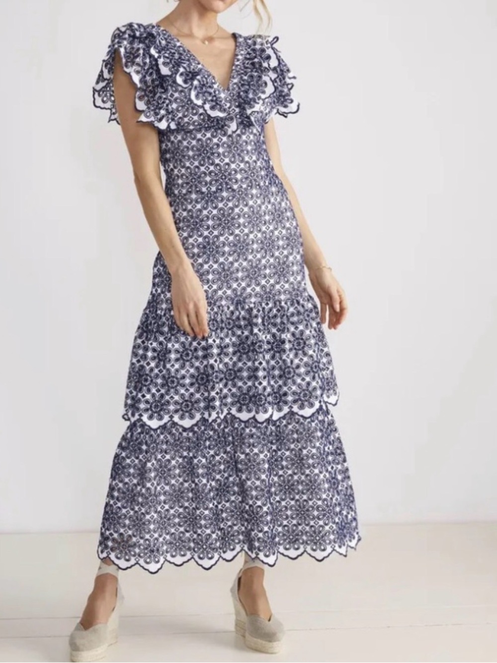 NWT Vineyard Vines Kentucky Derby Eyelet Maxi Dress D01